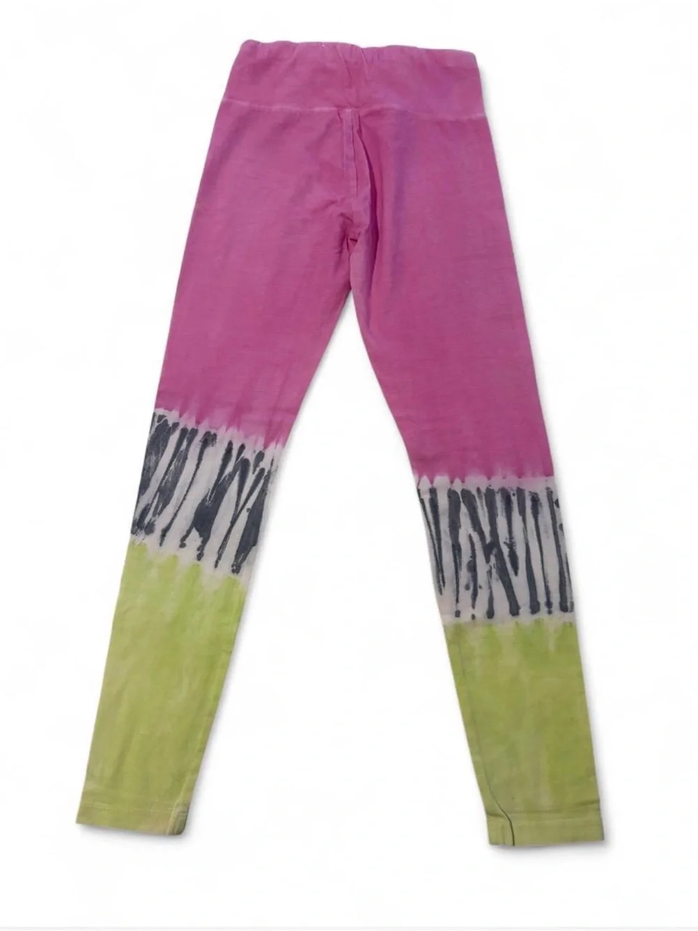 🩷$3 BUNDLED- Justice Tie-Dye Leggings in Pink, Lime & Gray Accent